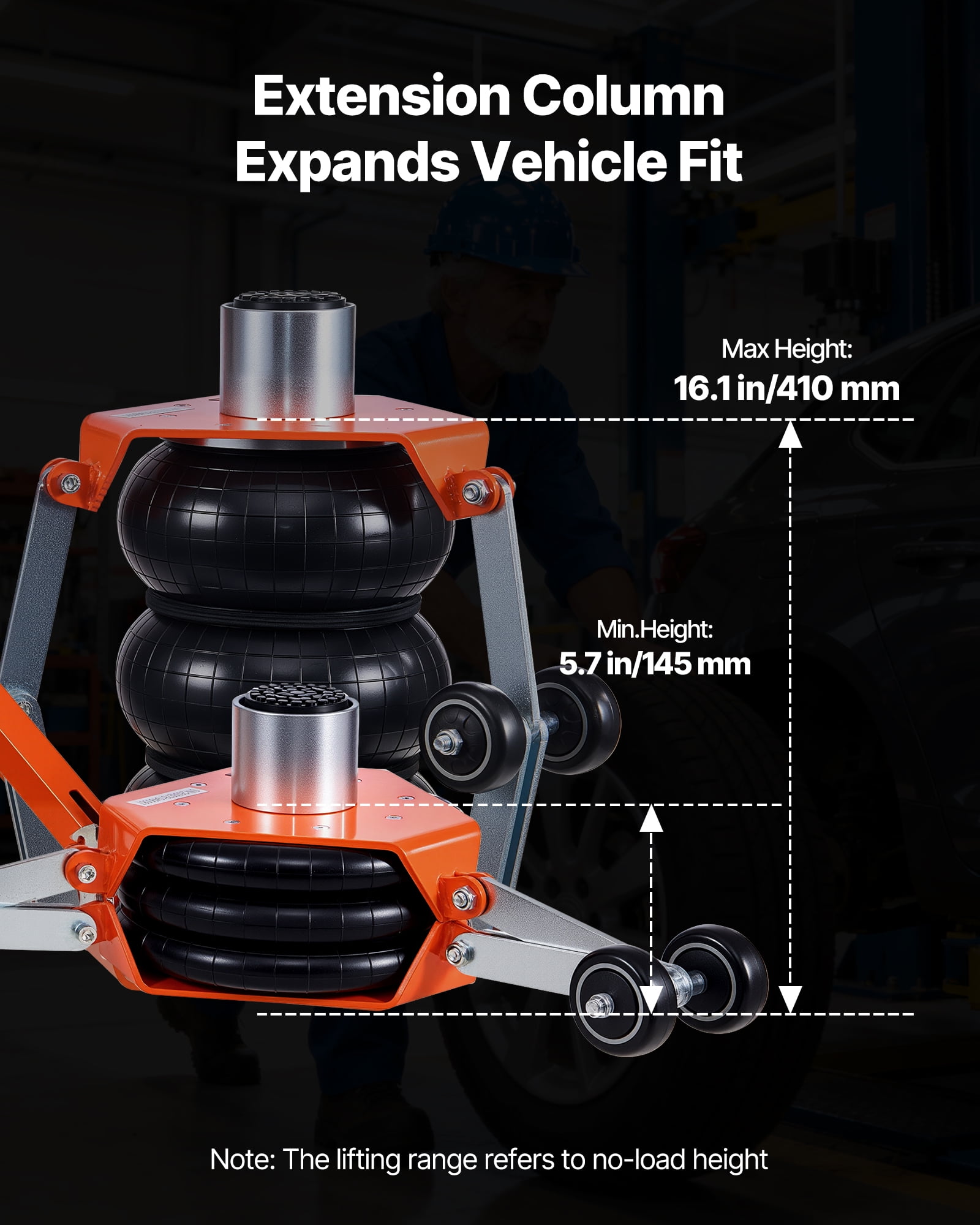 VEVOR Air Jack, 3 Ton/6613 lbs Triple Bag Air Jack, Airbag with Support Rod, Lift Up to 18.5 inch with Heightened Column & Adjustable Handle, 1-6 s Fast Lifting Pneumatic for Car, SUV, Pickup Truck
