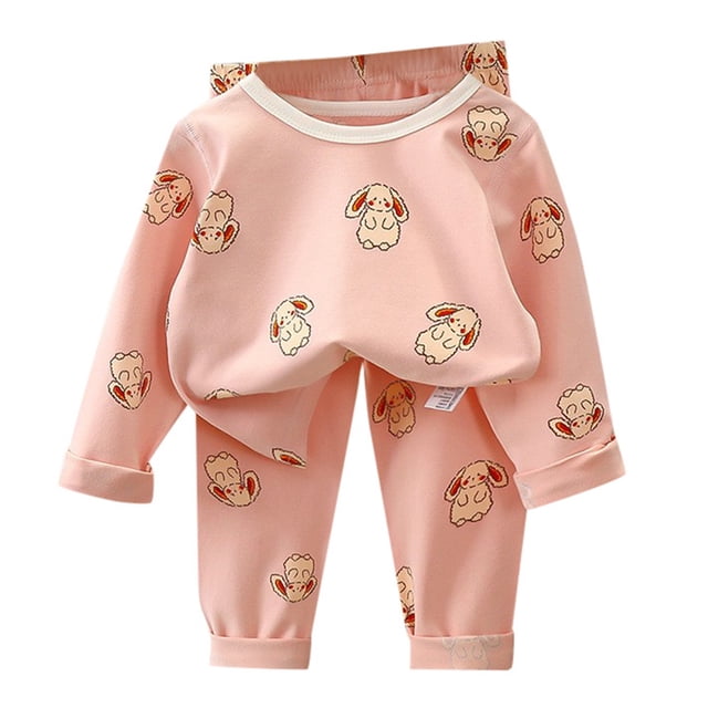 WEAIXIMIUNG Christmas Solid Color Children's Hoodie Set With Thick Fall And Winter Homewear Pajamas 110
