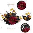 thumbnail image 4 of CuiLiyq Halloween Sunflower Candle Ring, Artificial Mixed Maple Leaf Table Wreath, Fireplace Mantel Centerpiece, Dining Table Decor, Holiday Party Ornament, 4 of 9