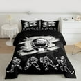 thumbnail image 3 of Homewish Ice Hockey Queen Comforter Set,Boys Ball Game Bedding Sets,Gray Black Bedding Comforter Set For Boys Teens,Ultra Soft Home Decor Reversible,3pcs, 3 of 9