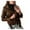 Brown, variant on UJNDER Women's Cool Leather Jacket Long Sleeve Zipper Fitted Coat Fall Short Motorcycle Jacket Blue L