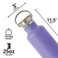 thumbnail image 3 of Elemental Classic Insulated Water Bottle, Leak Proof Thermos Water Bottle with Bamboo Lid and Metal Ring, Reusable Insulated Stainless Steel Water Bottle, 25oz - Lavender, 3 of 9