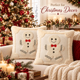 thumbnail image 6 of LOMYOLO Christmas Throw Pillow Covers 20x20IN Set of 2, Soft Faux Fur Holiday Decorative Pillow Covers for Couch Sofa Bed 3D Embroidered Couch Cover Home Decor Pillow Covers - Cute Gingerbread, 6 of 8
