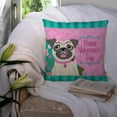 thumbnail image 3 of Carolines Treasures VHA3002PW1414 Happy Valentines Day Pug Fabric Decorative Pillow 14Hx14W multicolor, 3 of 4