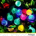 thumbnail image 3 of Luces de navidad solares 100 led esferas bola cristal copo de nieve snowflake style Artego  8 modos de uso para exteriores Guirnalda de luces Multicolor, 3 of 9