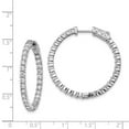 thumbnail image 2 of 925 Sterling Silver Rhodium Plated Cubic Zirconia In and Out Round Hoop Earrings 33.5x33.5mm Wide 2.61mm Thick Hoop Earr, 2 of 2