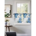 thumbnail image 3 of Spring Blue Rose Tier Curtains 36 Inch Length,Sheer Curtains for Bedroom Living Room Window Green Leaves Vintage Country Rustic Rod Pocket Drapes Kitchen Curtains Small Half Window 27.5"x36" 2 Panels, 3 of 6