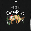 thumbnail image 4 of Inktastic Merry Christmas Cute Sloth with Santa Hat and Lights Boys or Girls Baby T-Shirt, 4 of 5