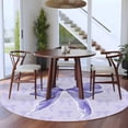 thumbnail image 3 of Round Rugs 7Ft, Purple Bow Round Area Rug Washable Indoor Throw Carpet, Cute Bowknot Simple Pure Color Large Non Slip Circle Rug for Dining Room Playroom Home Decor Aesthetic, 3 of 8