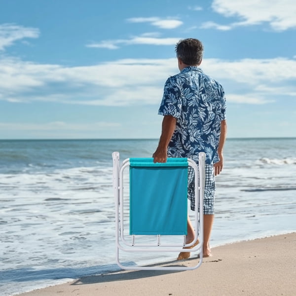 Folding Beach Chair with Umbrella for Adults, Lightweight Porable Camping Chair with 265lbs Capacity for Travel Picnic Concert & Outdoor Activities, Mint Green