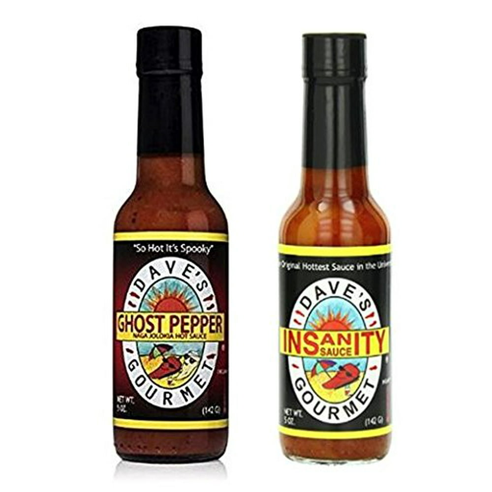 Daves Gourmet Ghost Pepper Jolokia Hot Sauce, & Daves Gourmet Insanity