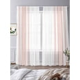 thumbnail image 4 of Pink Striped Semi Sheer Curtains 108 Inch Length 2 Panels Set,Modern White Striped Abstract Art Aesthetics Sheer Kitchen Curtain Privacy Voile Window Curtain for Living Room Bedroom Rod Pocket Drapes, 4 of 7