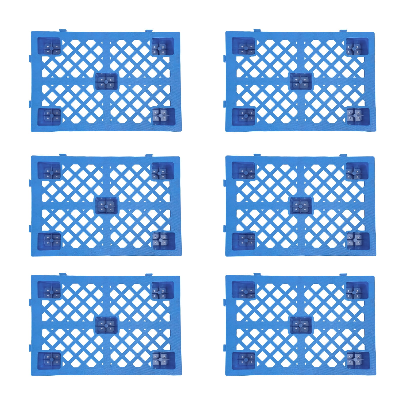 Heavy-Duty Stackable Pallet Set – 6-Pack, 220.46 Lbs Capacity, Durable HDPE & PP, Interlocking Design for Warehouse & Industrial Storage
