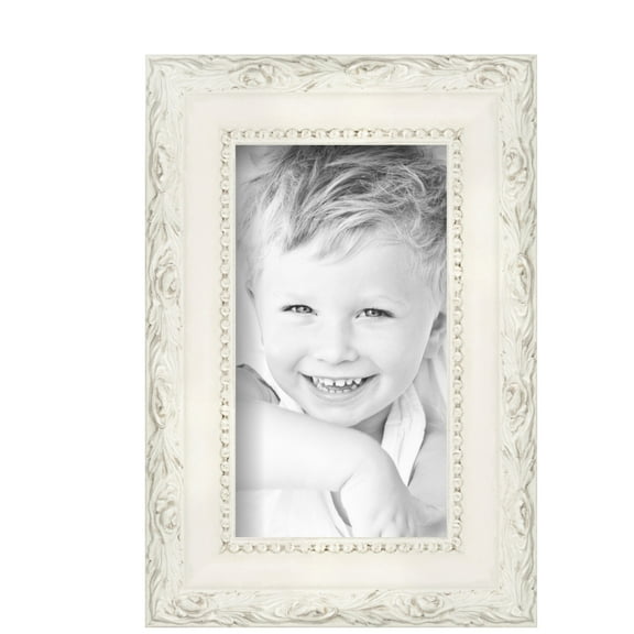 ArtToFrames 4" x 7" Classic White Picture Frame, 4x7 inch White Wood Poster Frame (WOM-5004), Pack