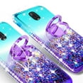 thumbnail image 4 of SOGA Cover Compatible for Samsung Galaxy J7 (2018) J737/J7 Star/J7 Refine/Galaxy J7V (2018) Case, Liquid Floating Quicksand Case with Diamond Metal Ring for Magnetic Car Mount (Aqua), 4 of 5