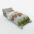 thumbnail image 2 of Ambesonne Christmas Bedding Set 3 Pcs, Flowers Socks and Bells, Twin, Orange Red Green, 2 of 2