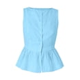 thumbnail image 7 of Women's Linen Tank Tops Sleeveless Peplum Top Button Front Dressy Casual Flared Hem Blouses for Summer Daily Wear, 7 of 7