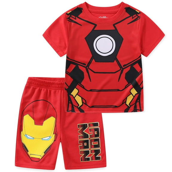 Marvel Avengers Iron Man Short Sleeve T-Shirt and Shorts (Boys), 2 Piece Set, Sizes 3T-7