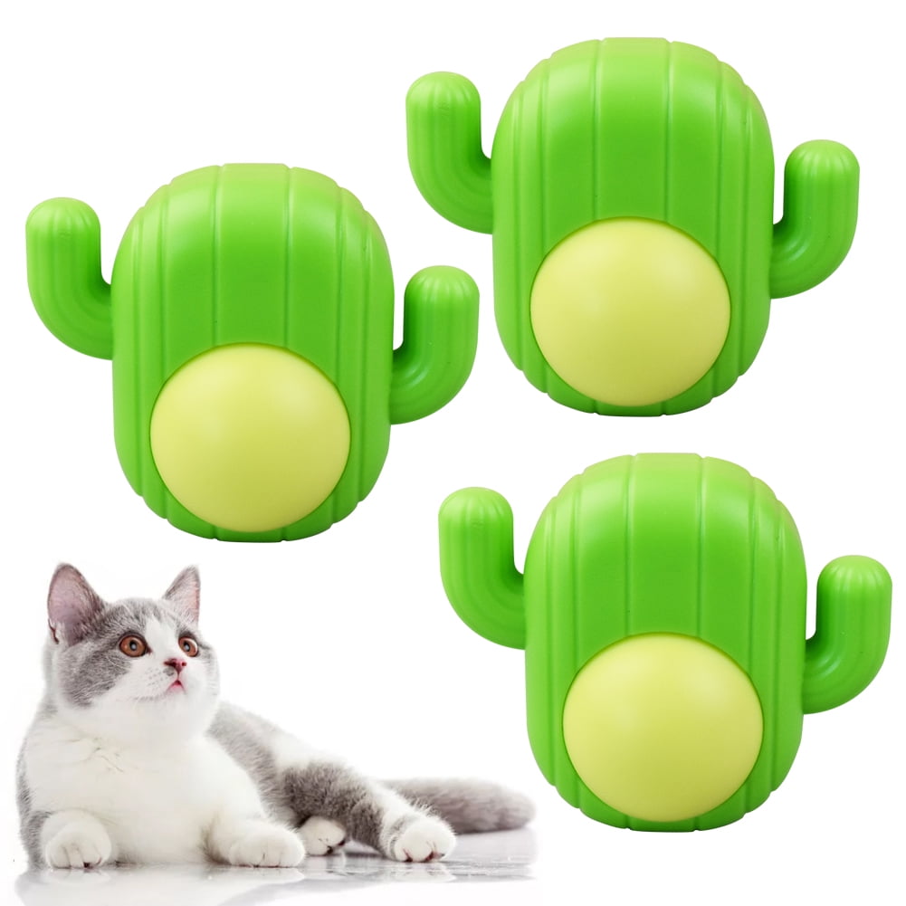 Uposao 3PCS Catnip Balls Natural Mint Leaf Rotating Interactive Cat