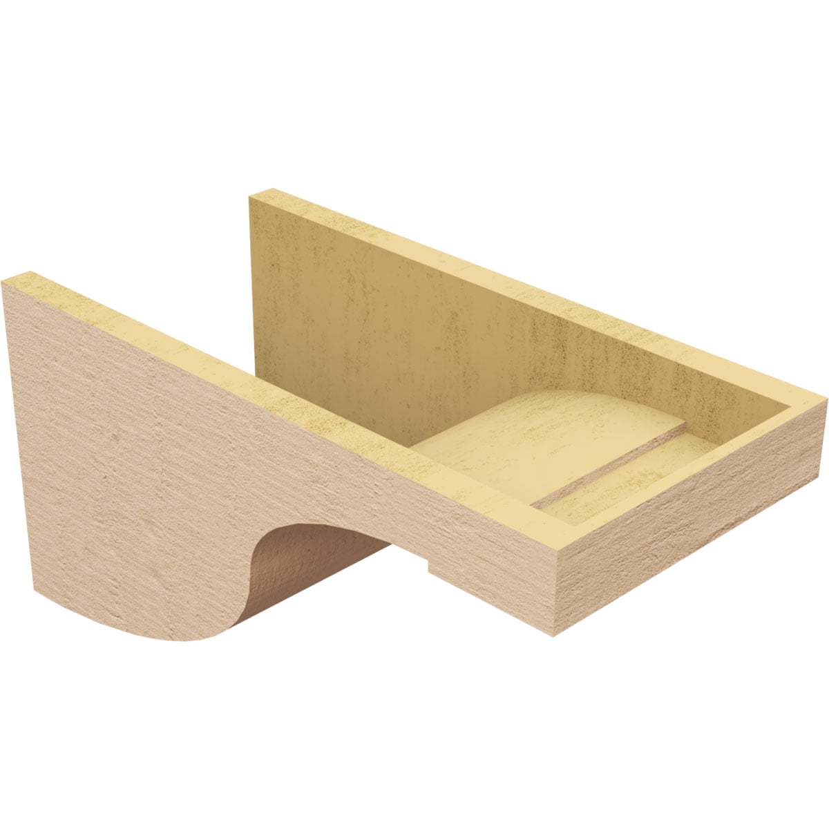 10"W x 20"D x 10"H Wide Del Monte Rough Cedar Woodgrain TimberThane Corbel, Primed Tan