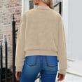 thumbnail image 6 of ClodeEU Women Cropped Fleece Jacket,Long Sleeve Faux Fuzzy Zip Up Plush Jacket Coat With Pockets Beige,Womens Plus M, 6 of 9
