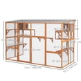thumbnail image 3 of PawHut Enclos Extérieur pour Chat Catio avec Toit Imperméable, Orange, 3 of 10