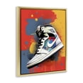 thumbnail image 2 of Stupell Industries Contemporary Shoe With Colorblock Background Gold Floating Frame Canvas Art, 17 x 21, by Creative Studio, 2 of 8