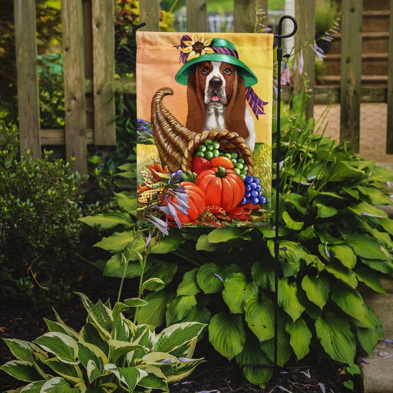Bandiera Da Giardino Caroline's Treasures Basset Hound Autunno - 71x101 Cm, Doppia Faccia, Poliestere Resistente
