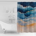 thumbnail image 2 of Abstract Ocean Shower Curtain, 48" x 72", Gradient Sea Wave Oil Painting Modern Waterproof Bathroom Curtain Washable Shower Curtain Set with 12 Hooks, 2 of 6