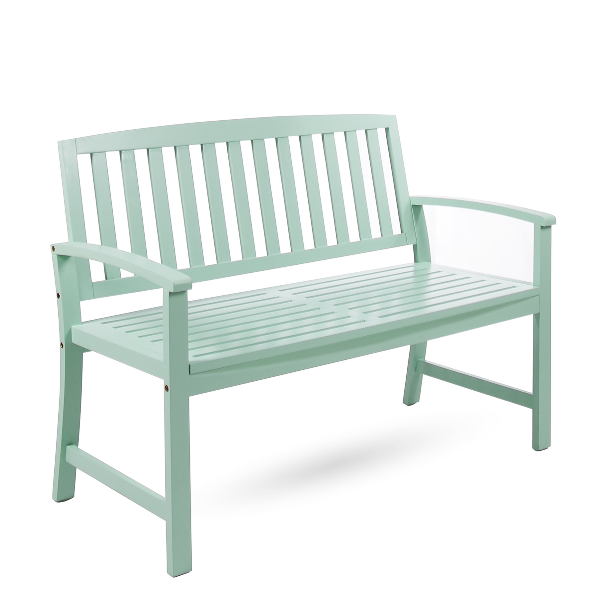 Outdoor Farmhouse Style Wood Leisure Bench, Retro Rest Seat for Patio Garden, Natural