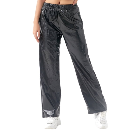 SWSMCLT Women's Straight Leg Pants Stretch Long Casual Pants Pleated Summer Casual Trendy Winter Trousers Black 4-6