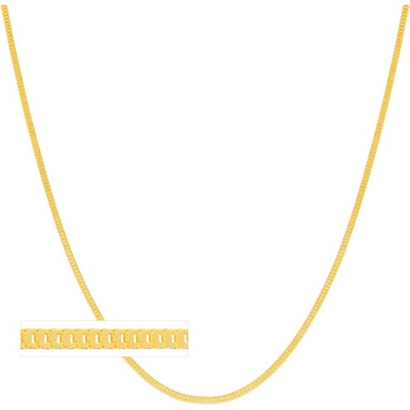 Floreo 14k Yellow Gold or White Gold 1.1mm Solid Milano Chain Necklace