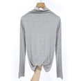 thumbnail image 3 of Blmnix Cotton Pajamas Pjs Sets for Women Warm Pajamas Sleep Tops Tops Long Sleeve Gray Mock Neck Womens Pajama Sets Shorts,L, 3 of 4