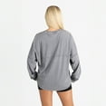 thumbnail image 2 of Women's Gameday Couture Gray North Carolina Tar Heels Oversized Final Score Snow Wash Long Sleeve T-Shirt, 2 of 6