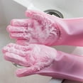 thumbnail image 1 of Guantes de silicona para lavar platos, guantes para tareas domésticas, finos, antideslizantes, anticalor, limpieza de cocina, cepillo mágico, protección laboral, 1 of 5