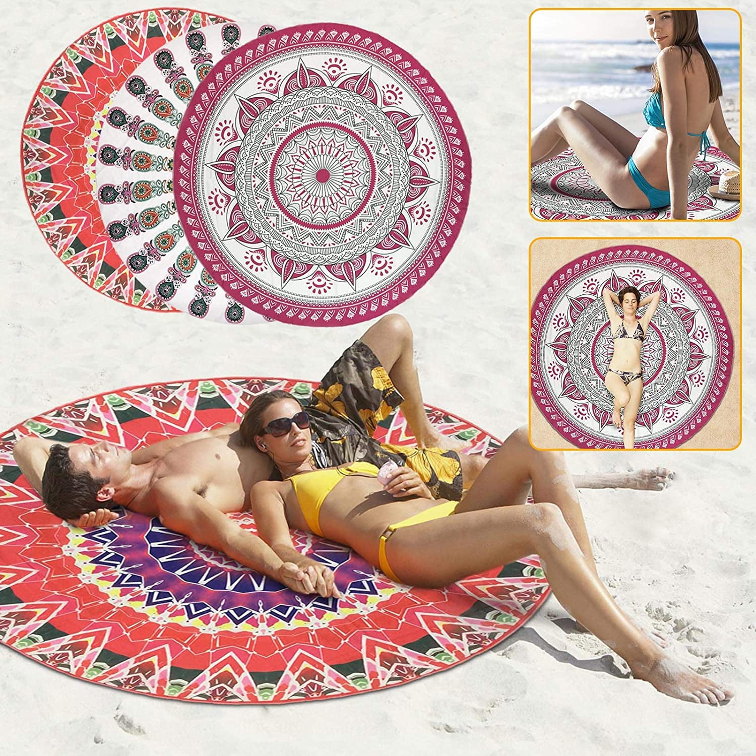Beach Mat Beach Mat Outdoor Picnic Blanket Large Sand Free Compact for 4 7 Persons Water Proof and Quick Drying Beach Mat for Outdoor Travel 58inch MR C Walmart