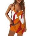 thumbnail image 4 of Tenues Deux Pièces Économies d'Été Liquidation 2022! Femmes Décontracté Été Imprimé Col Rond Sans Manches Hauts et Shorts Ensemble, 4 of 9