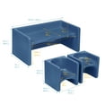 thumbnail image 2 of ECR4Kids Tri-Me Table and Cube Chair Play Set, Multipurpose Furniture, Navy, 3-Piece, 2 of 9