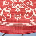 thumbnail image 3 of Safavieh Courtyard Nanda Botanical Indoor/Outdoor Area Rug, Red/Natural, 6'7" x 6'7" Round, 3 of 9