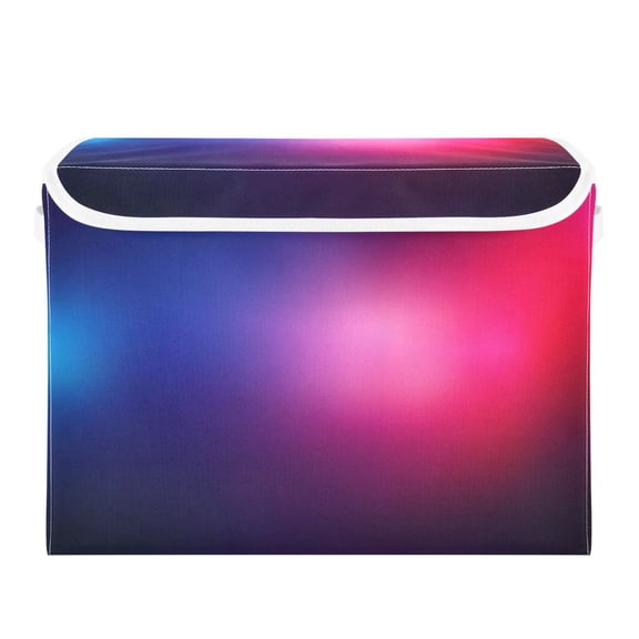 Storage Box With Lid 16.5x12.6x11.8In Foldable Stacked Household Storage Box Red Blue Light