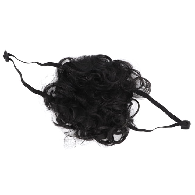 Peluca para mascotas ANGGREK Fibra de nailon para cosplay de perros rizos ondulados grandes banda elástica ajustable lavable