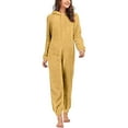 thumbnail image 2 of WMTBSRSW Fuzzy Fleece Onesie Family Pajamas Solid Hood Jumpsuit Flannel Comfy Matching Sleepwear Hooded One Piece Warm Loungewear Yellow Mom, 2 of 4
