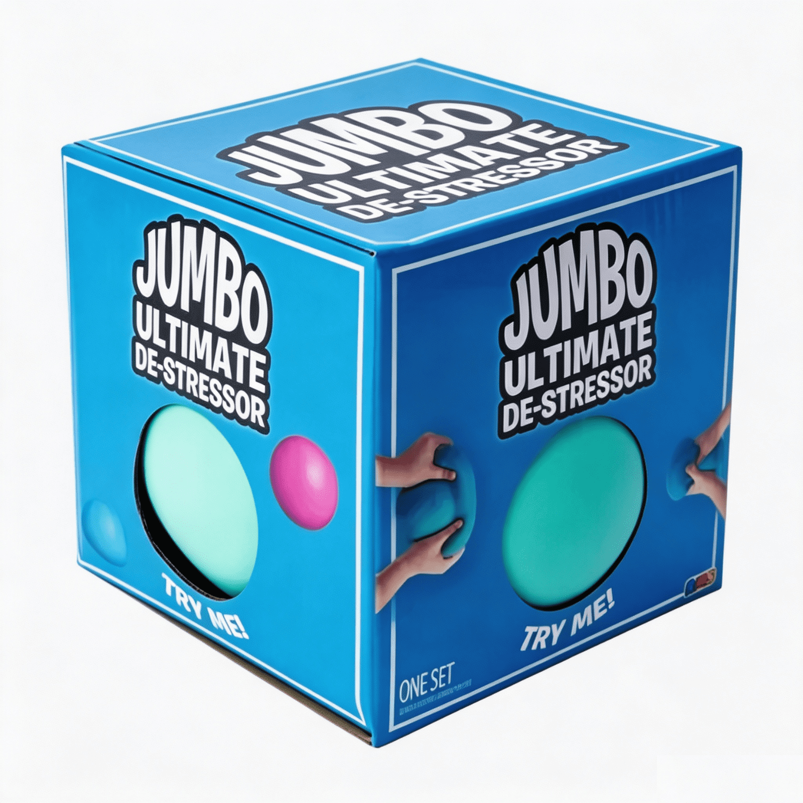 Jumbo Ultimate De-Stressor Ball, 6 inch Ultra-Soft Squishy Stress Ball for Kids Focus & Relaxation, Ages 6+