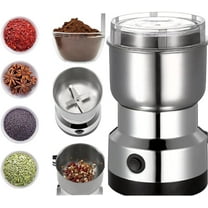 Electric Coffee Bean Grinding Machine for Home Kitchen, 150-400W Silver 4 Blades Powerful Stainless Steel Crusher, Electric Grinder for Coffee,Spices,Seeds,Rice Beans,Seasonings