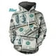 thumbnail image 3 of Sudadera con capucha con estampado 3D de dólar divertido para hombre y mujer, sudadera con capucha gráfica informal personalizada, sudadera holgada de gran tamaño para hombre, 3 of 5