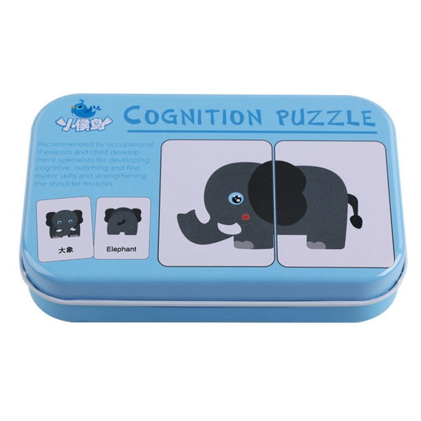 Vogacara Juego de tarjetas de cognición para niños, juguetes educativos para edades tempranas, tarjetas de juego a juego para niños con caja, animal, Type2 NO2 Vogacara FN000316-06