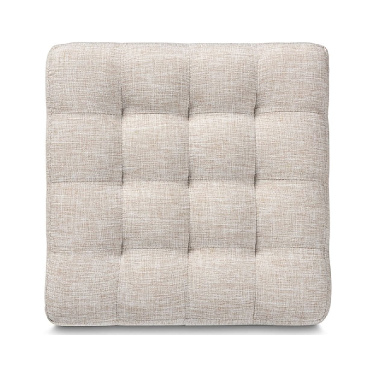 Baxton Studio Elladio Modern and Contemporary Beige Fabric Upholstered Tufted Cube Ottoman Set of 2