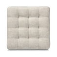 thumbnail image 3 of Baxton Studio Elladio Modern and Contemporary Beige Fabric Upholstered Tufted Cube Ottoman Set of 2, 3 of 6