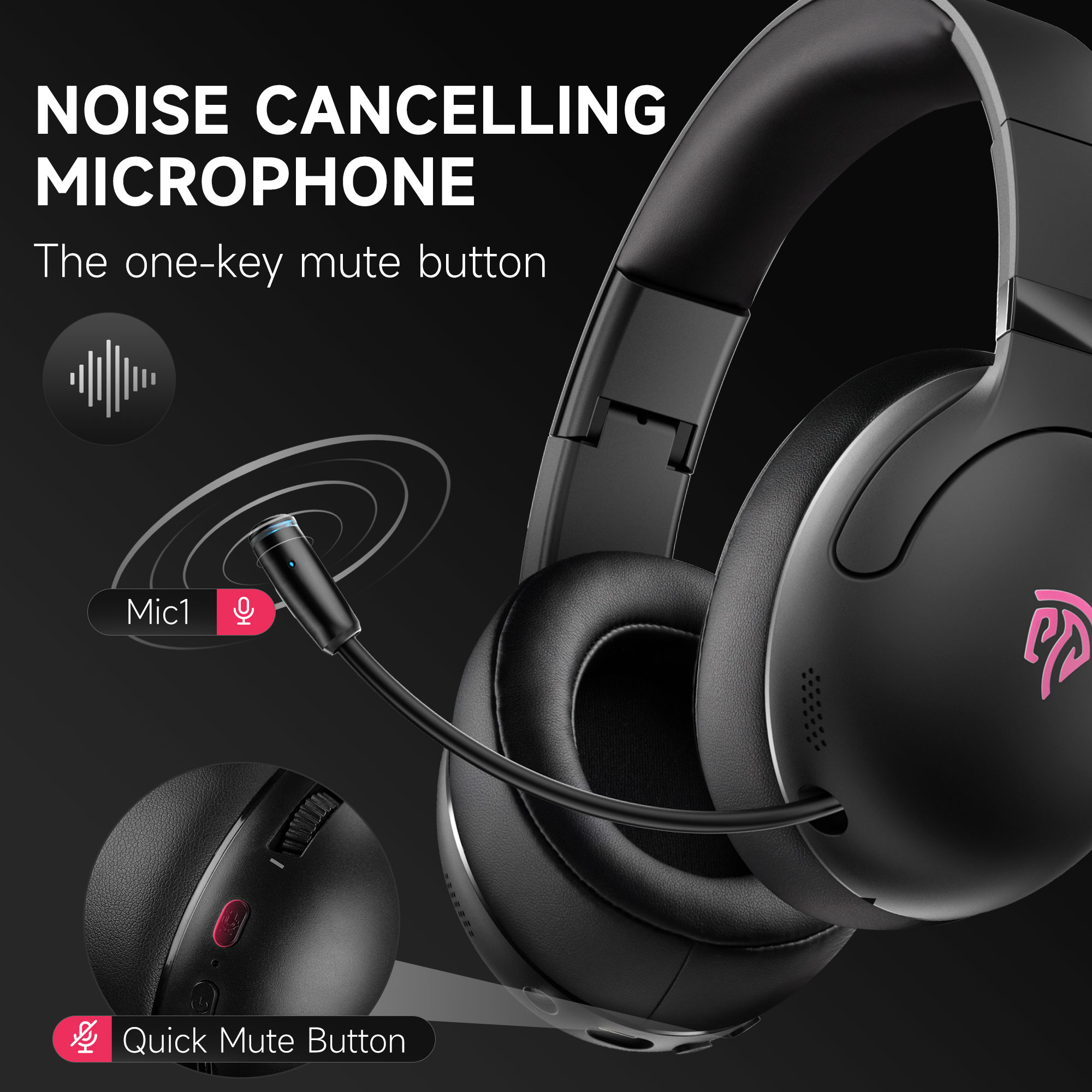 Free Shipping! HTQ C08W Wireless Gaming Headset with Retractable