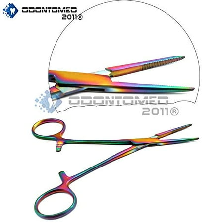 Ideal Electronics OdontoMed2011® Premium Ultimate Hemostat Forcep 1 Piece Ideal For Hobby Tools, Electronics, Fishing! Multi Rainbow Color Multi Colour Forceps ODM ()